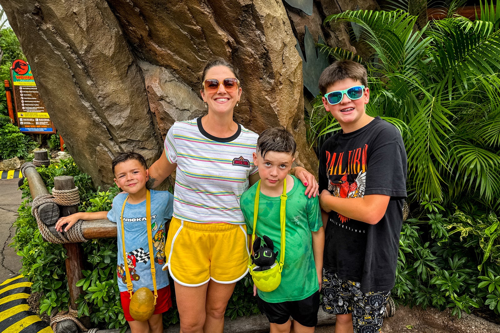 family at a theme park