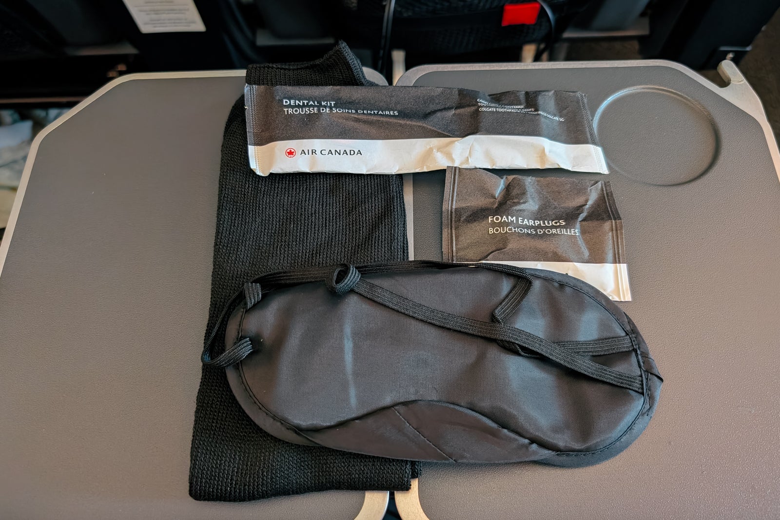Air Canada premium economy amenity kit