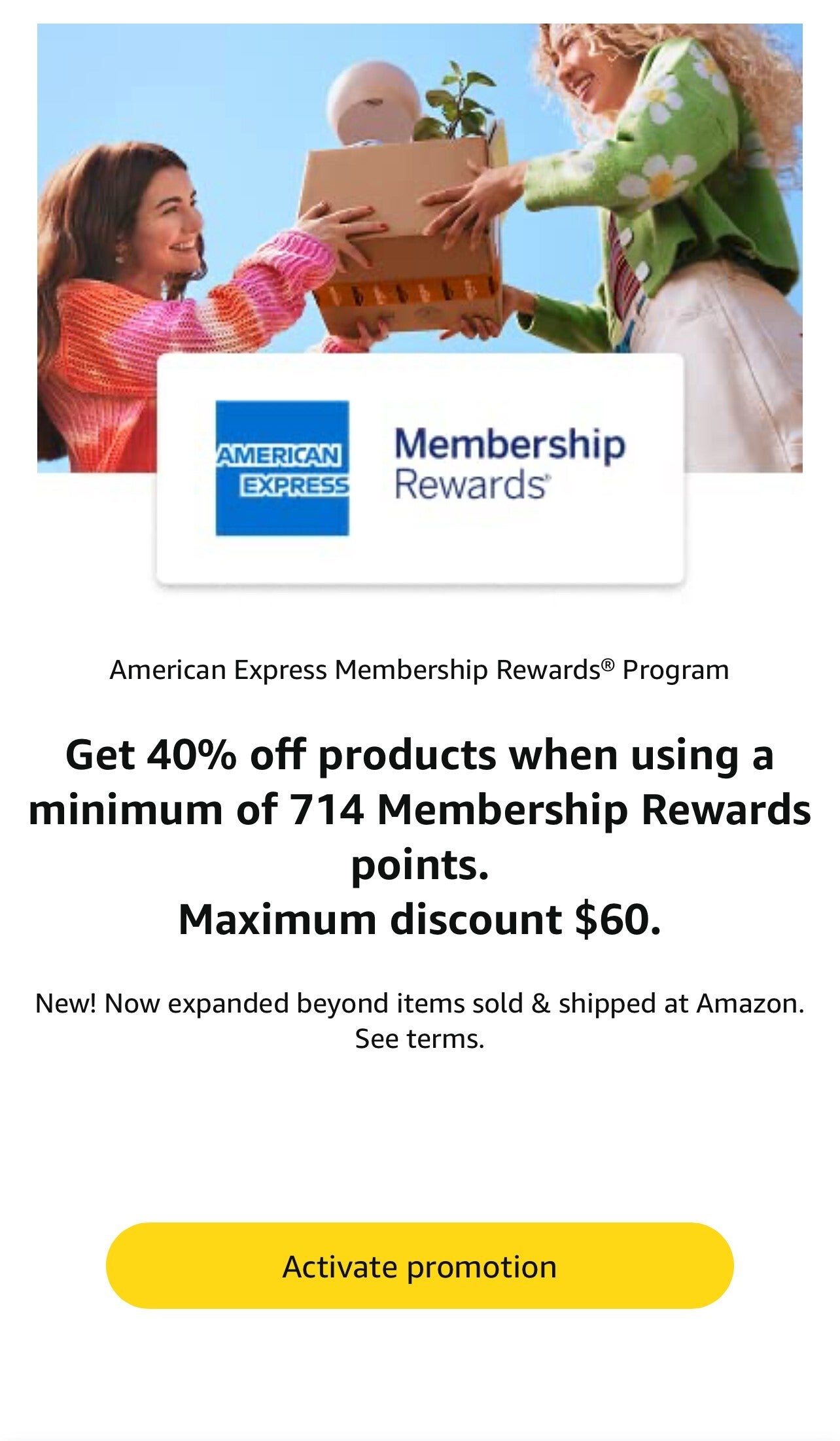 Amazon savings offer for Amex. AMAZON
