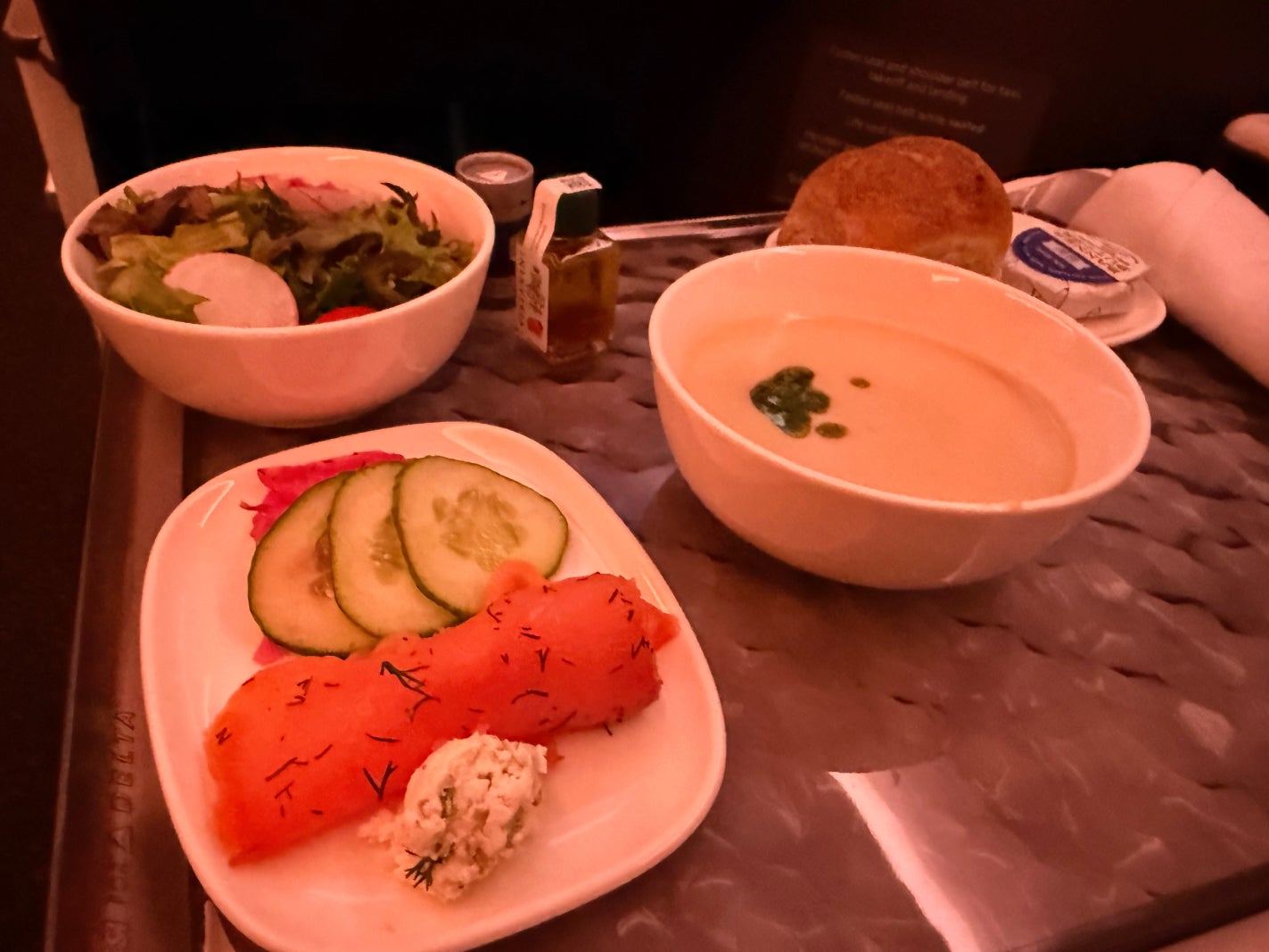 Appetizers in Delta One. CLINT HENDERSON/THE POINTS GUY