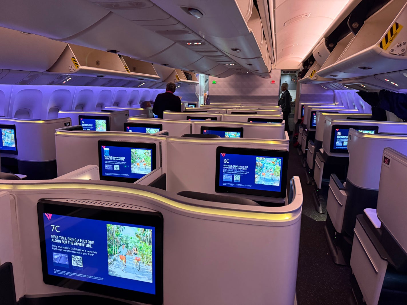 Delta 767-400 Delta One cabin. CLINT HENDERSON/THE POINTS GUY