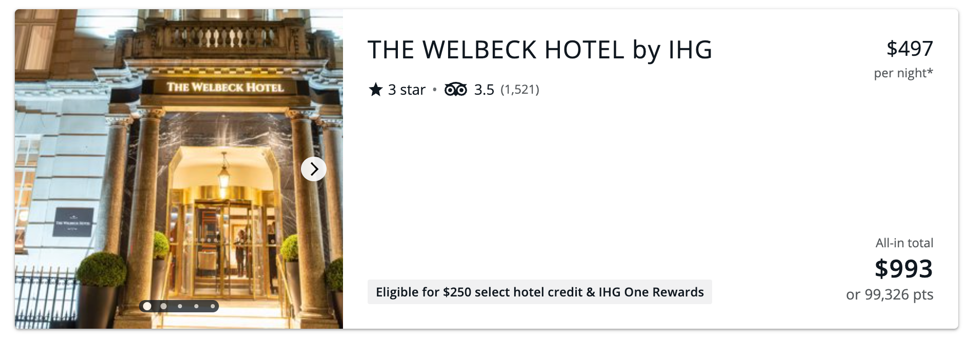 Eligible for IHG One Rewards on Chase Travel