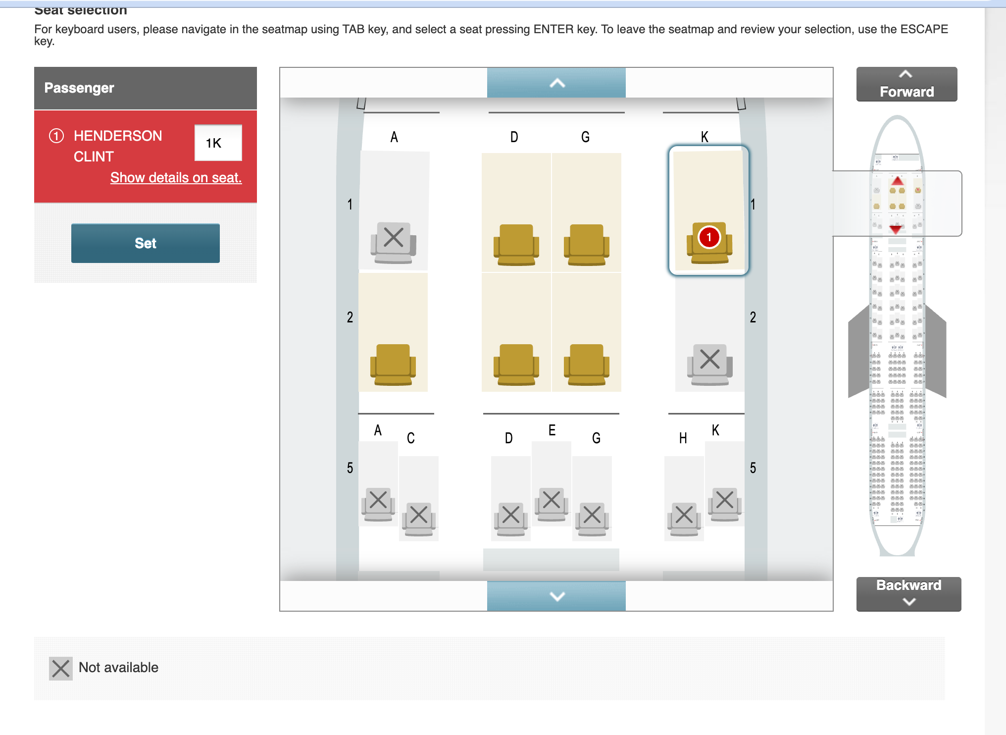Japan Airlines seat map. JAPAN AIRLINES
