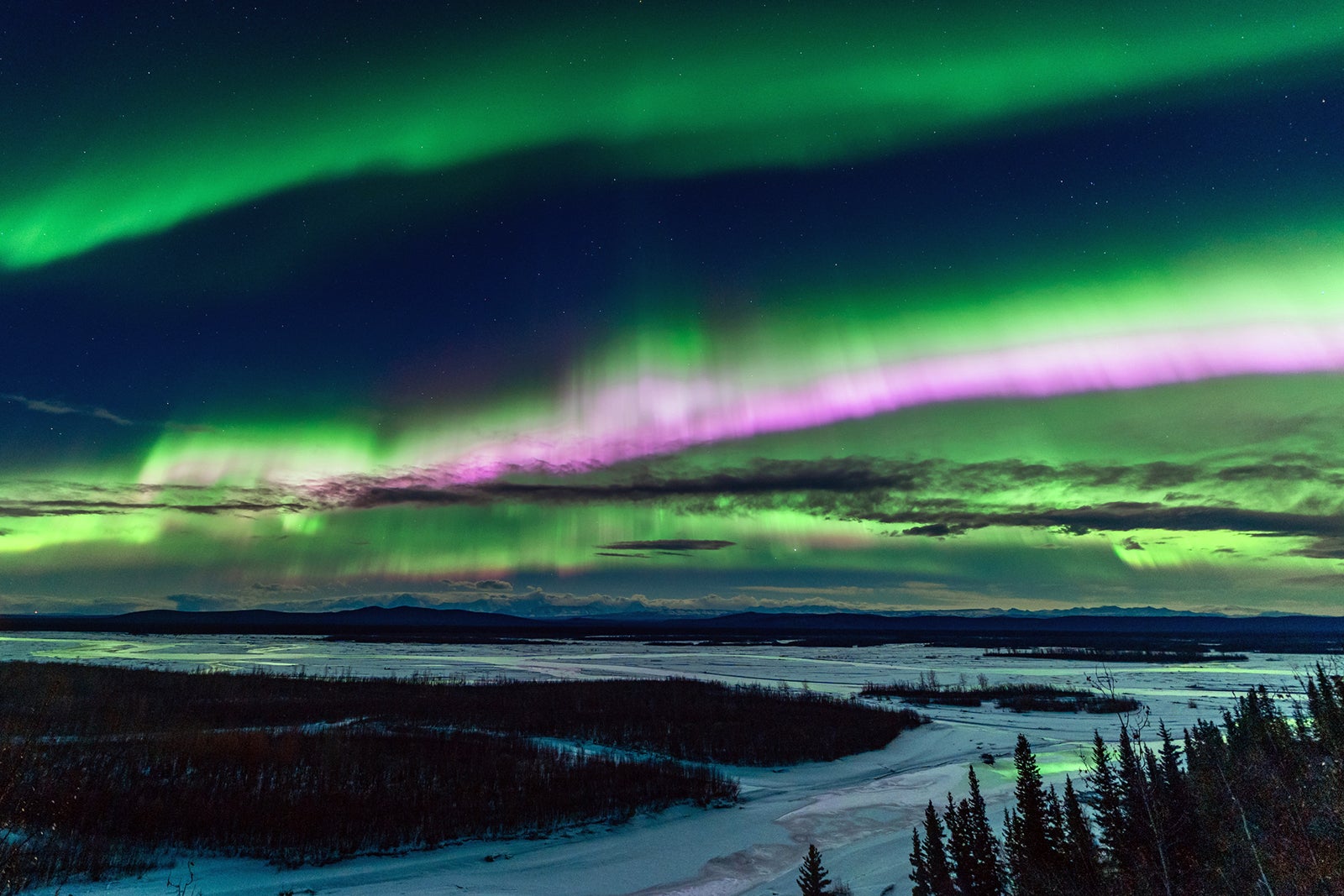 Northern lights over Fairbanks, Alaska.