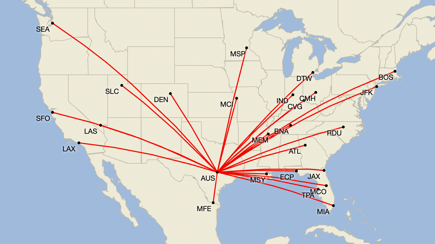 Delta AUS Routes June 2026
