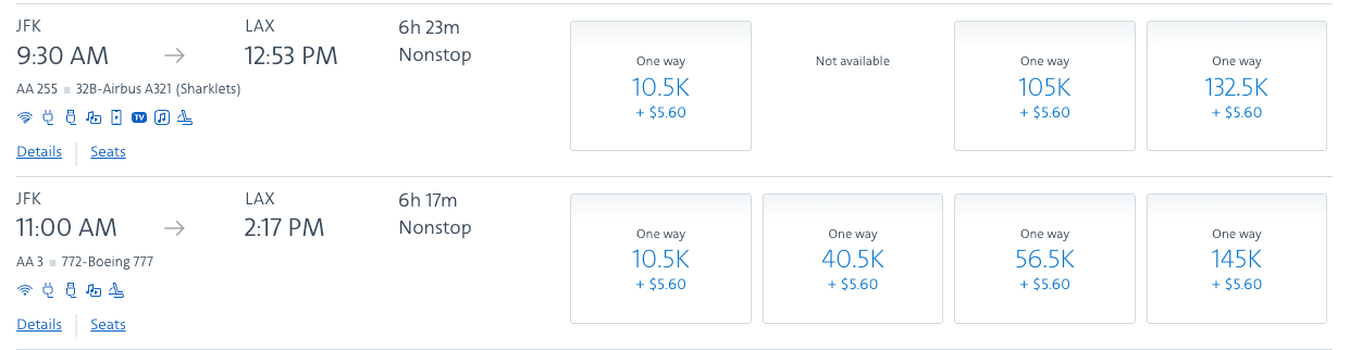 10 trips you can book with 100,000 Citi ThankYou Rewards points AAdvantage screenshot