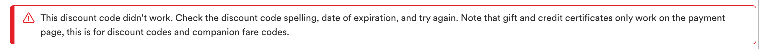 Alaska Airlines discount code error
