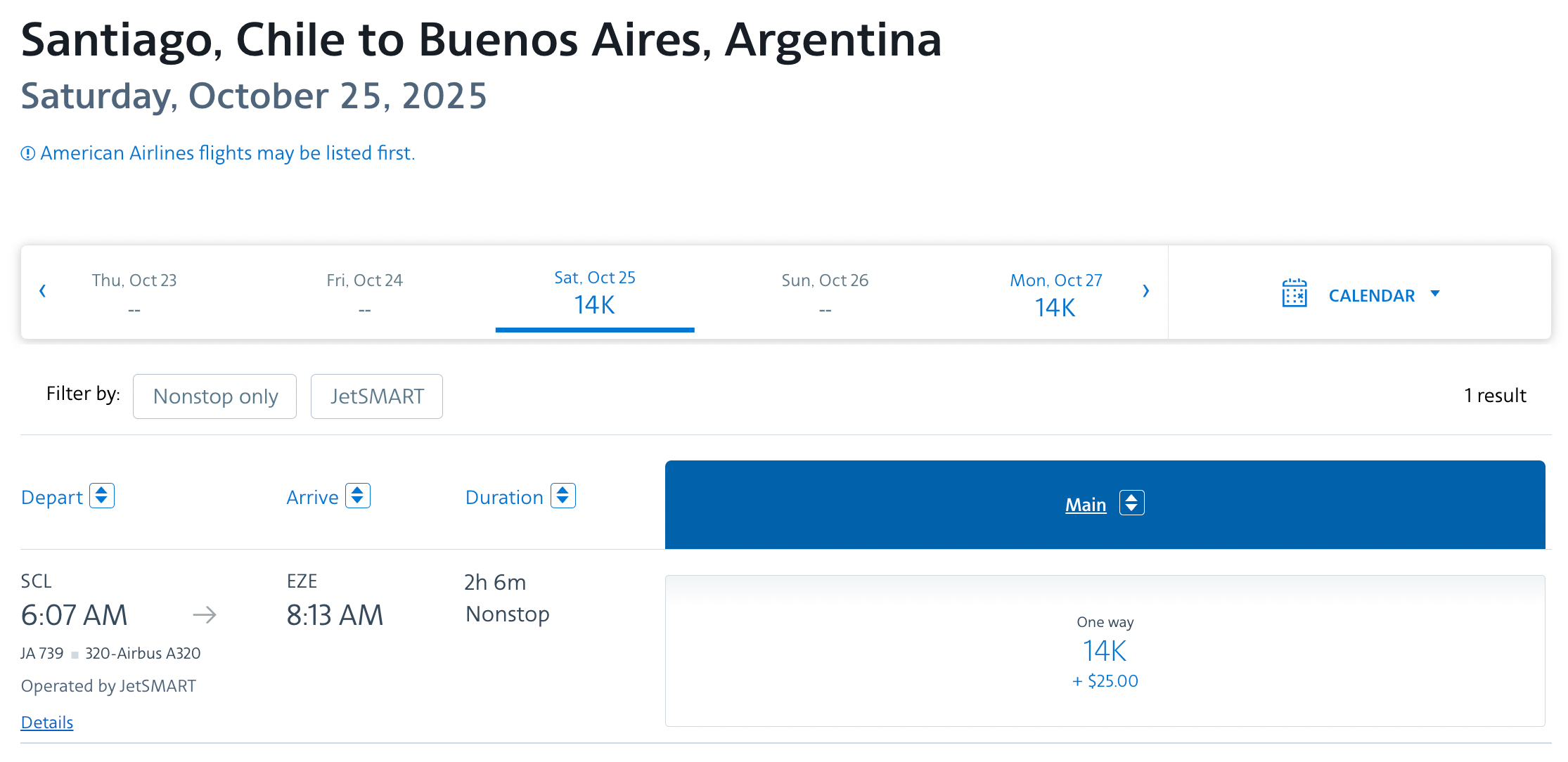 AAdvantage JetSmart EZE