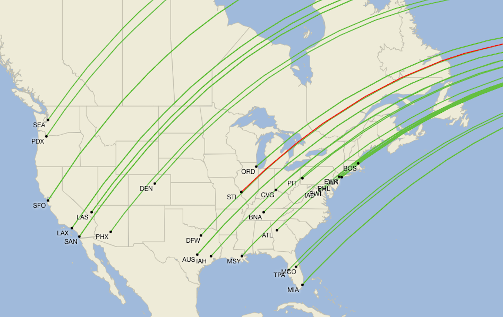 British Airways' summer 2026 U.S. route map