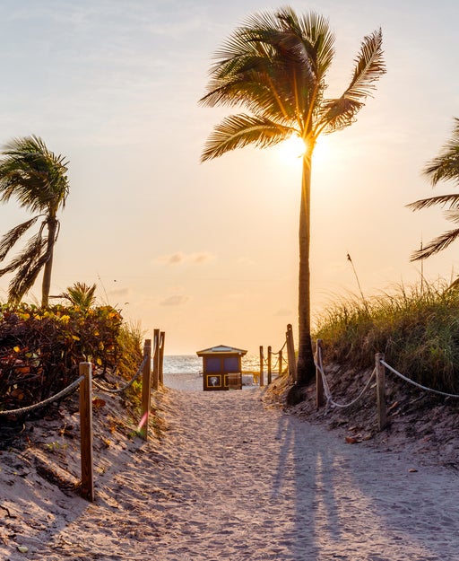 Path to the beach among sand dunes in South Beach