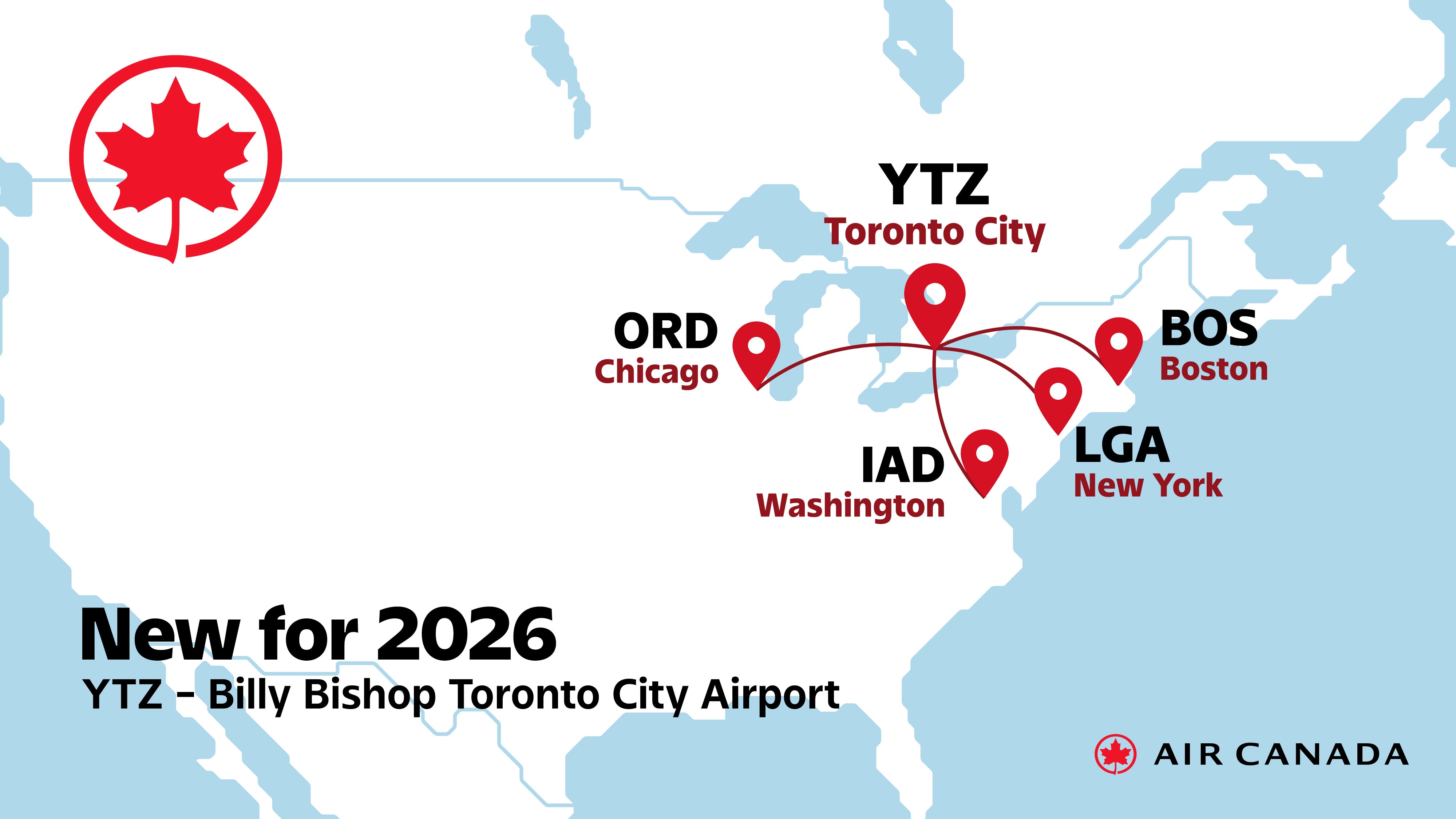 Air Canada YTZ map
