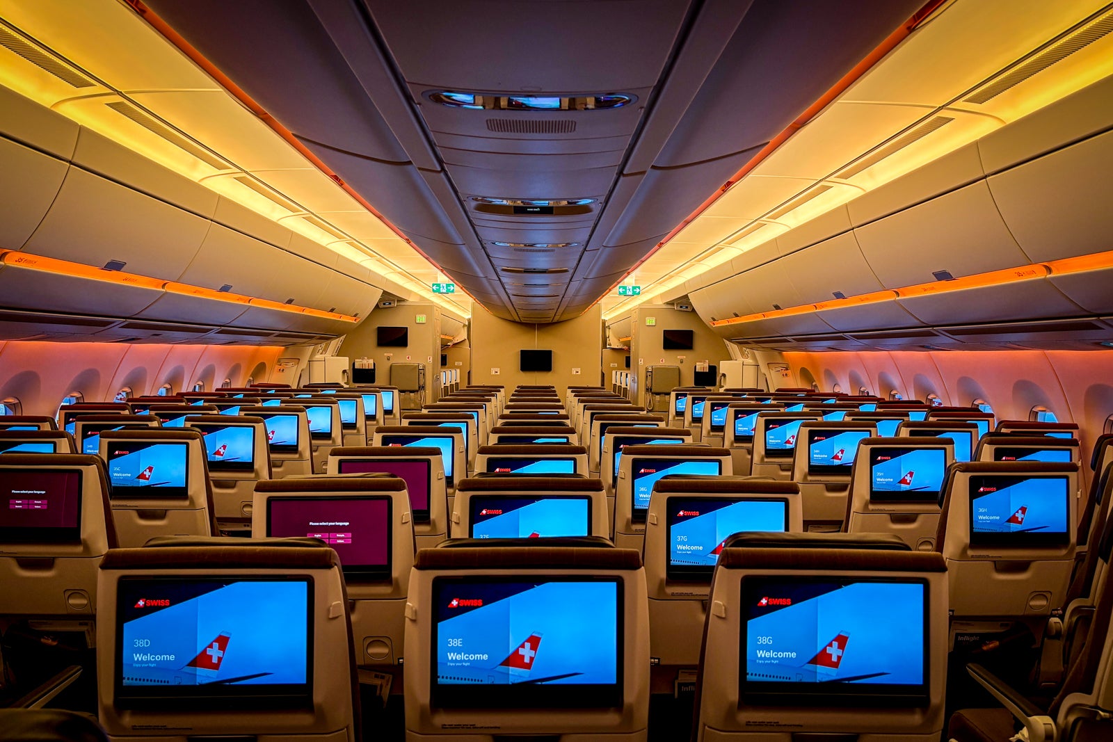 Swiss Senses economy on the A350.