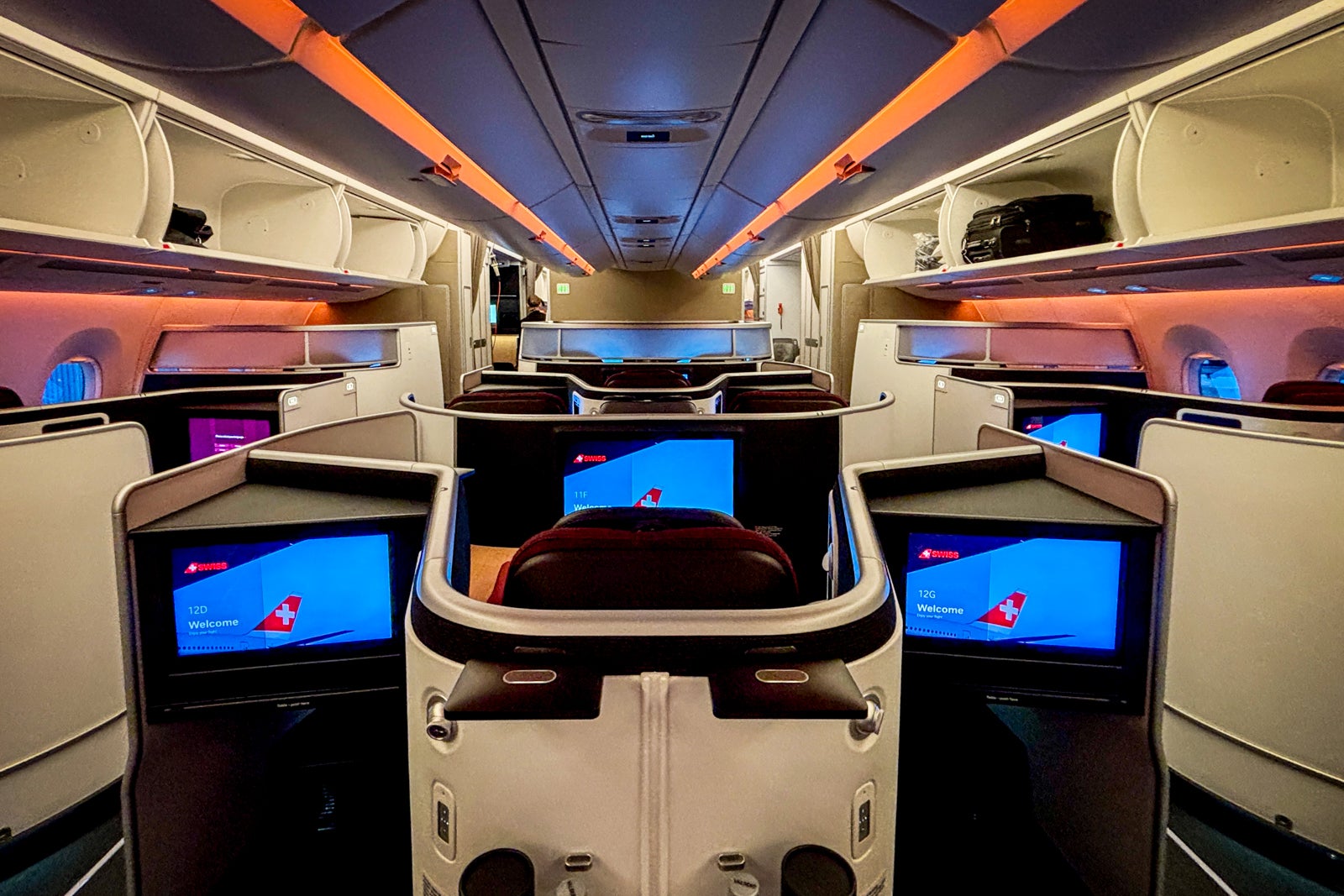 Swiss Senses business class on the A350 features eight Privacy Suites at the bulkhead that feature higher walls than the rest of the cabin.