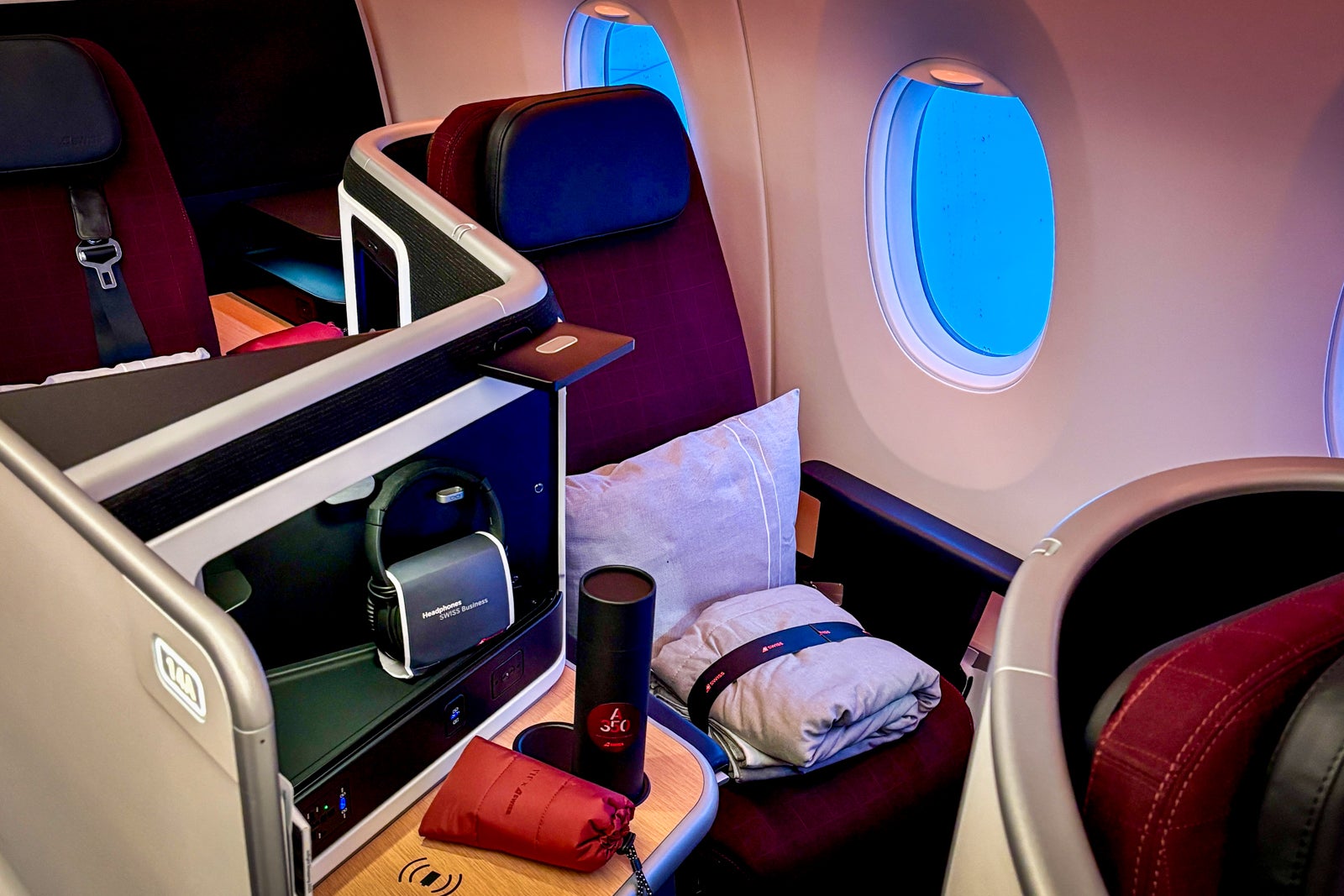A Privacy Seat in Swiss Senses business class on the A350.