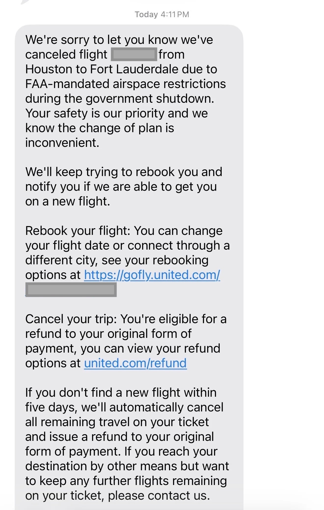 United text mesage