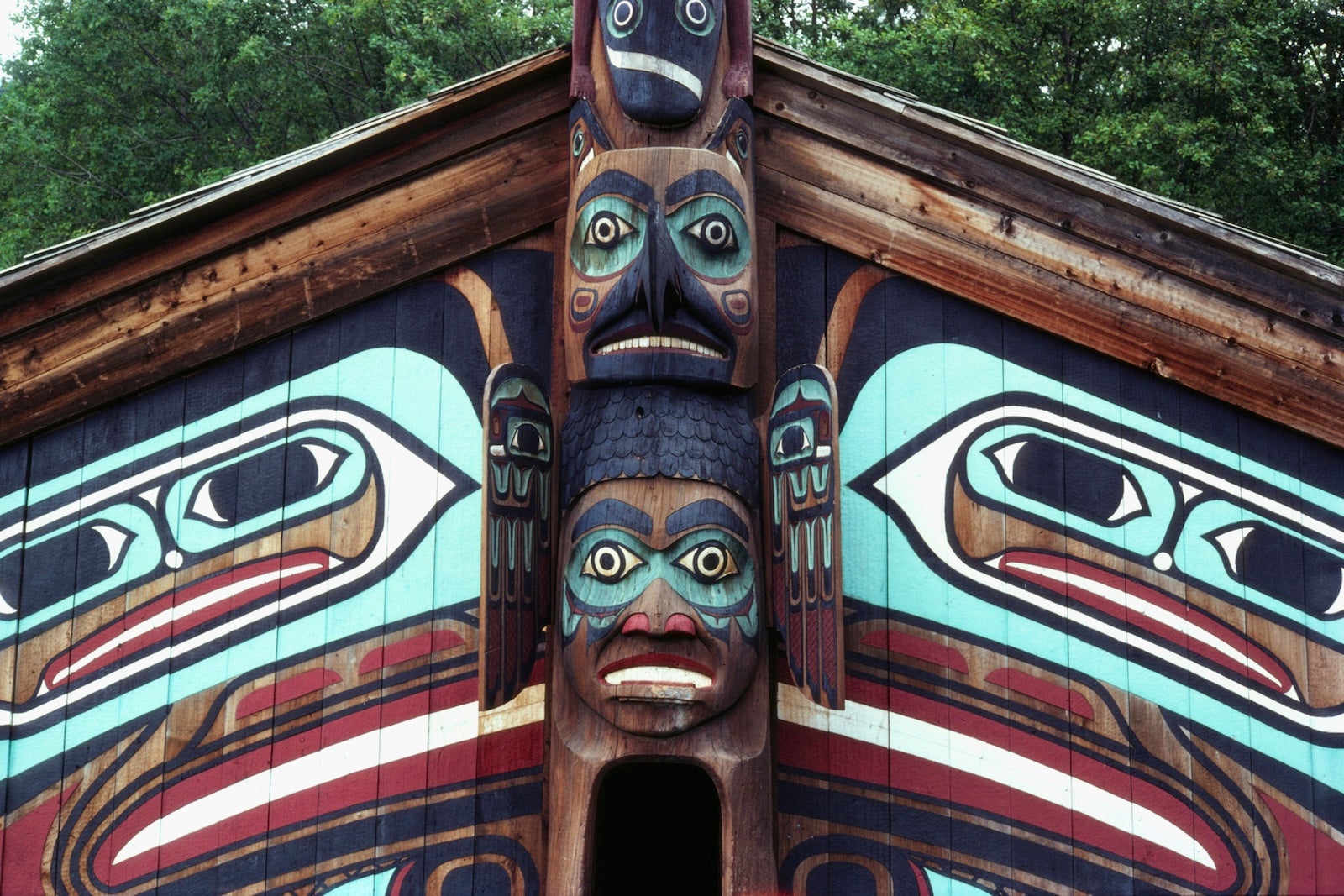 Detail of the Totem Bight Clan House by Charles Brown
