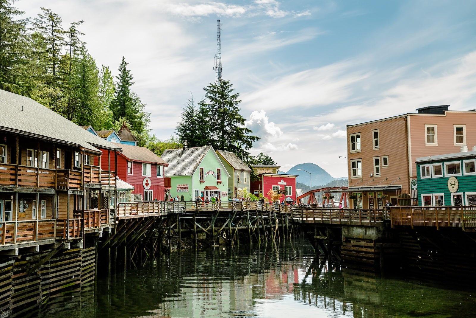 View of buildings in city,Ketchikan,Alaska,United States,USA