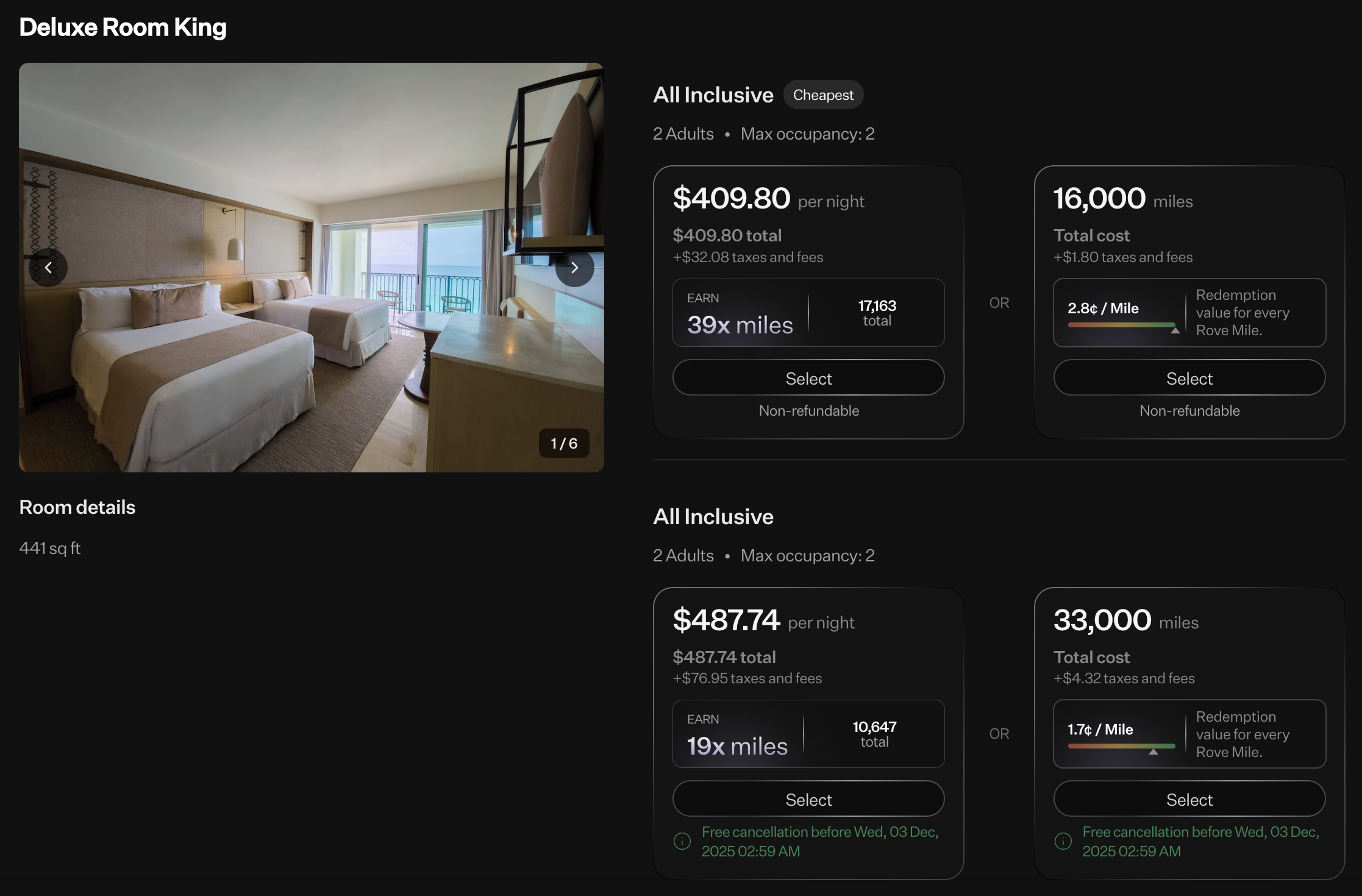 Rove Grand Park Royal options 12/12
