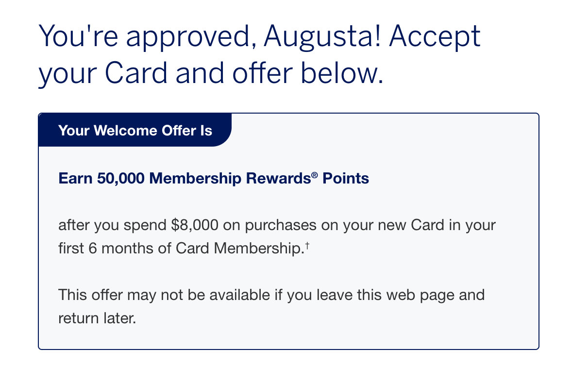 Amex Platinum AHA offer