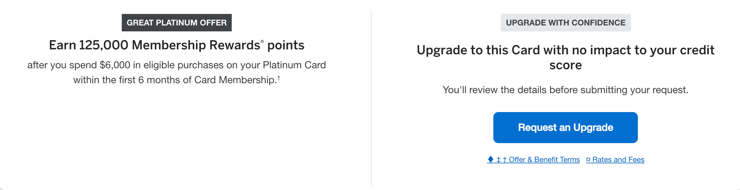 Amex Gold to Platinum upgrade offer