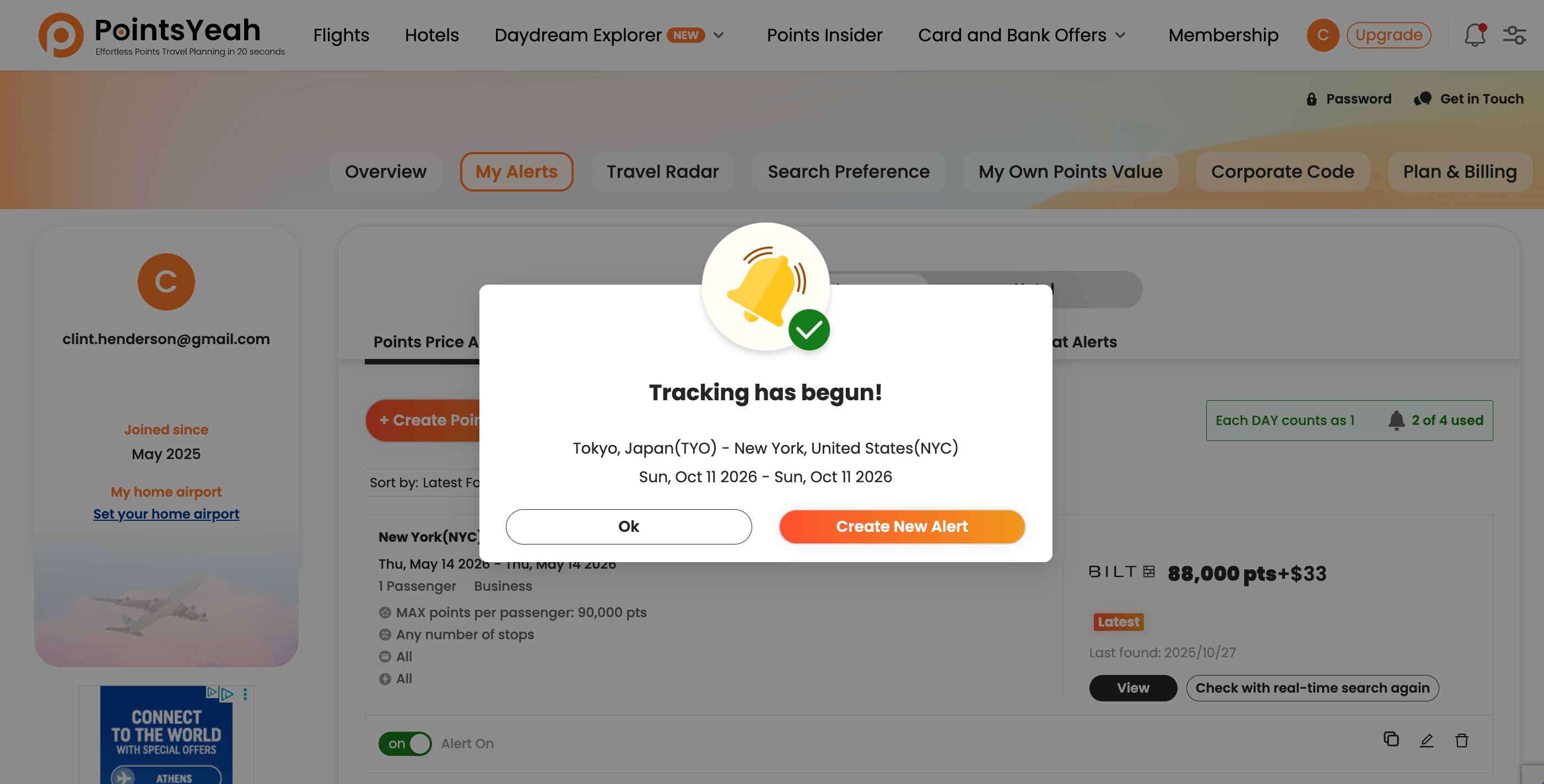 Points Yeah seat alert tracking notification. POINTS YEAH