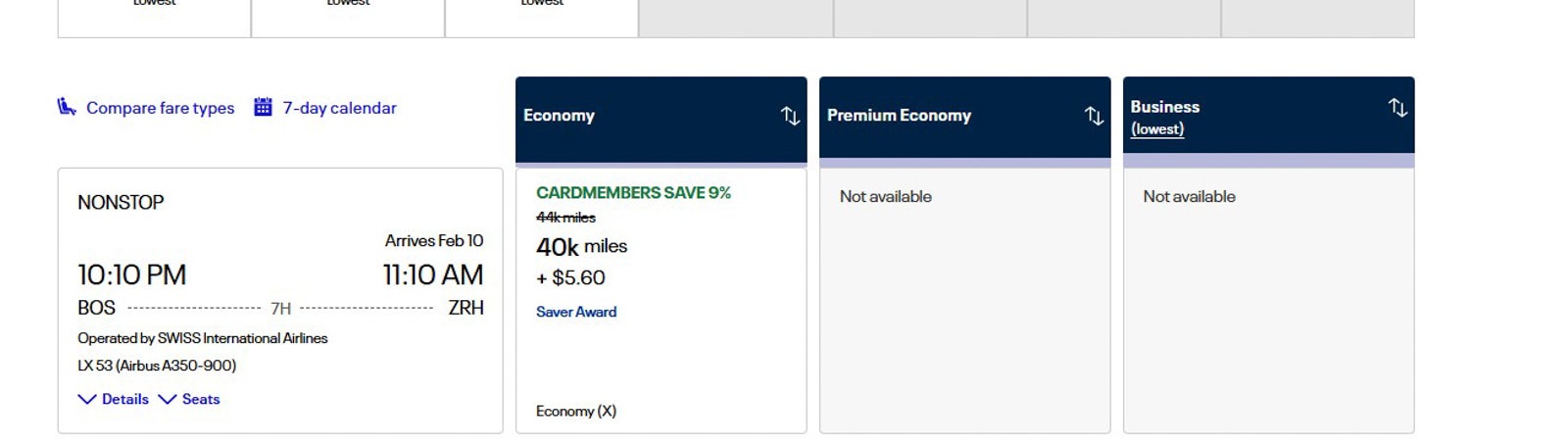 swiss booking page