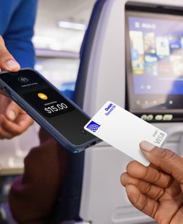Scanning a card on a United flight
