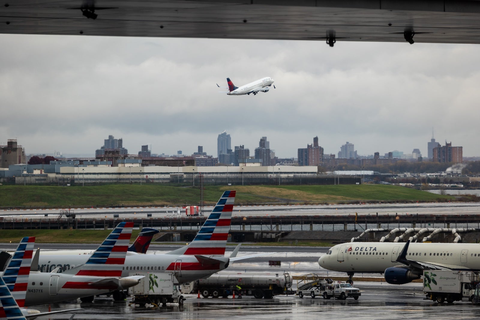 Plane taking off from runway