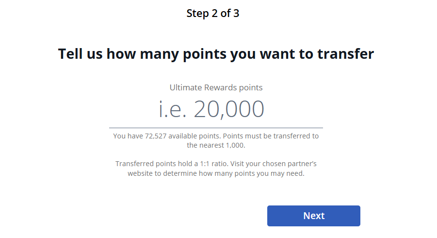 Chase JetBlue transfer step 2