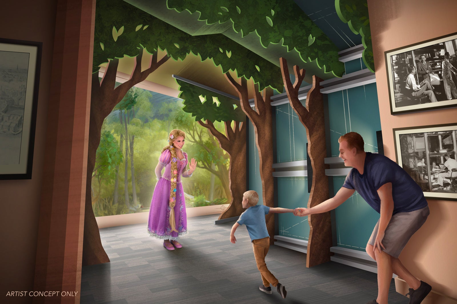 Rapunzel meeting a child