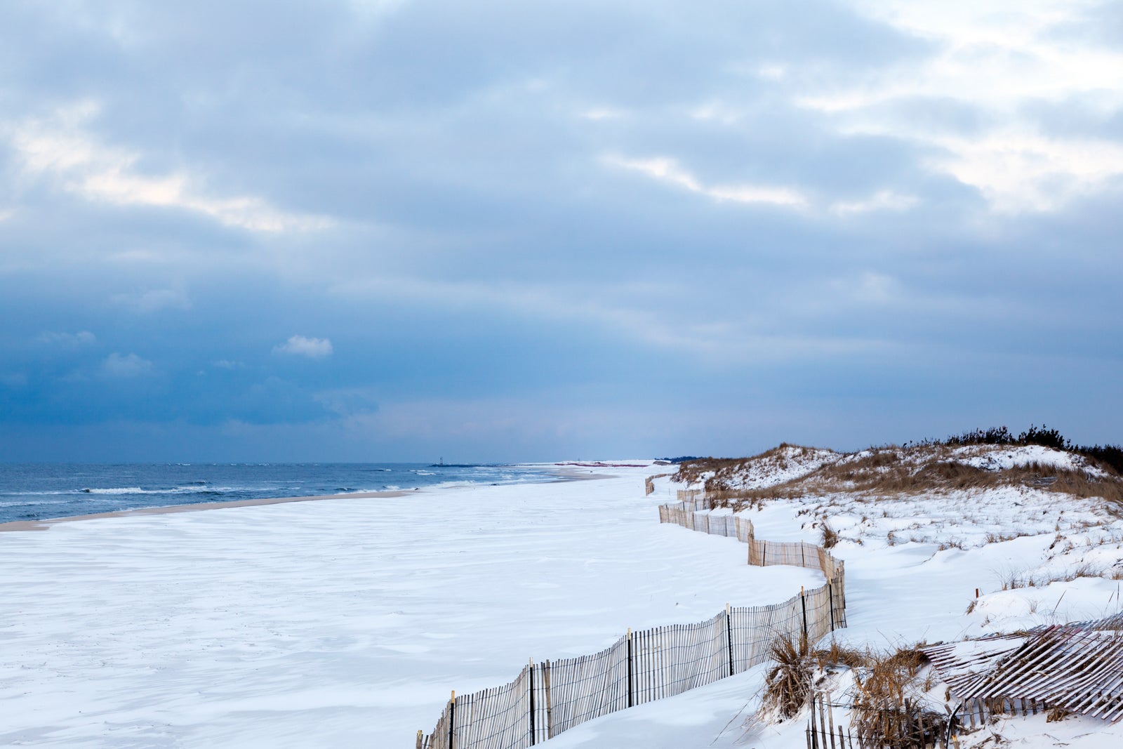 South Hampton beach in the winter. Long Island, New York.