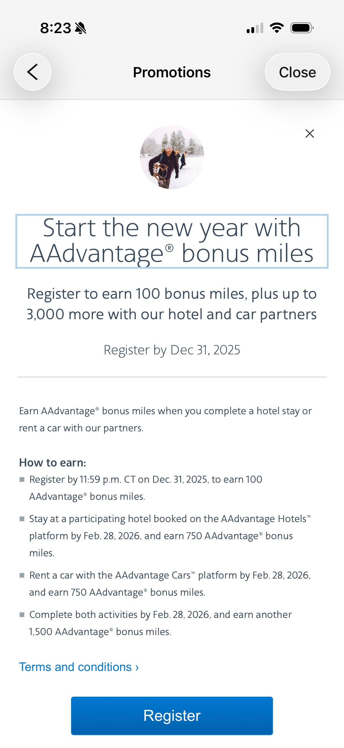 New American Airlines AAdvantage promotion.