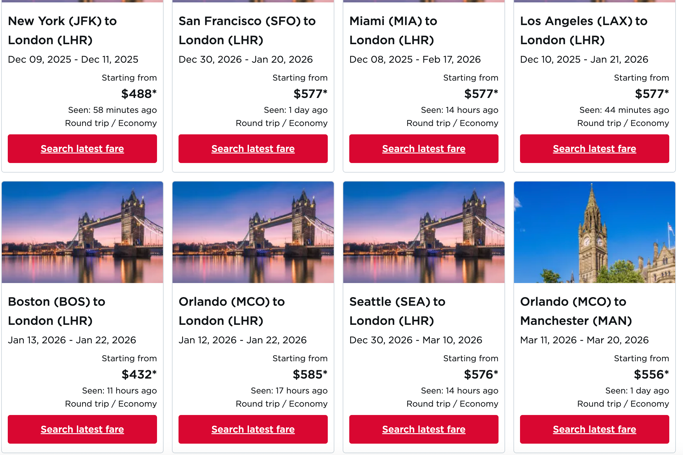 Virgin Atlantic Travel Tuesday landing page.