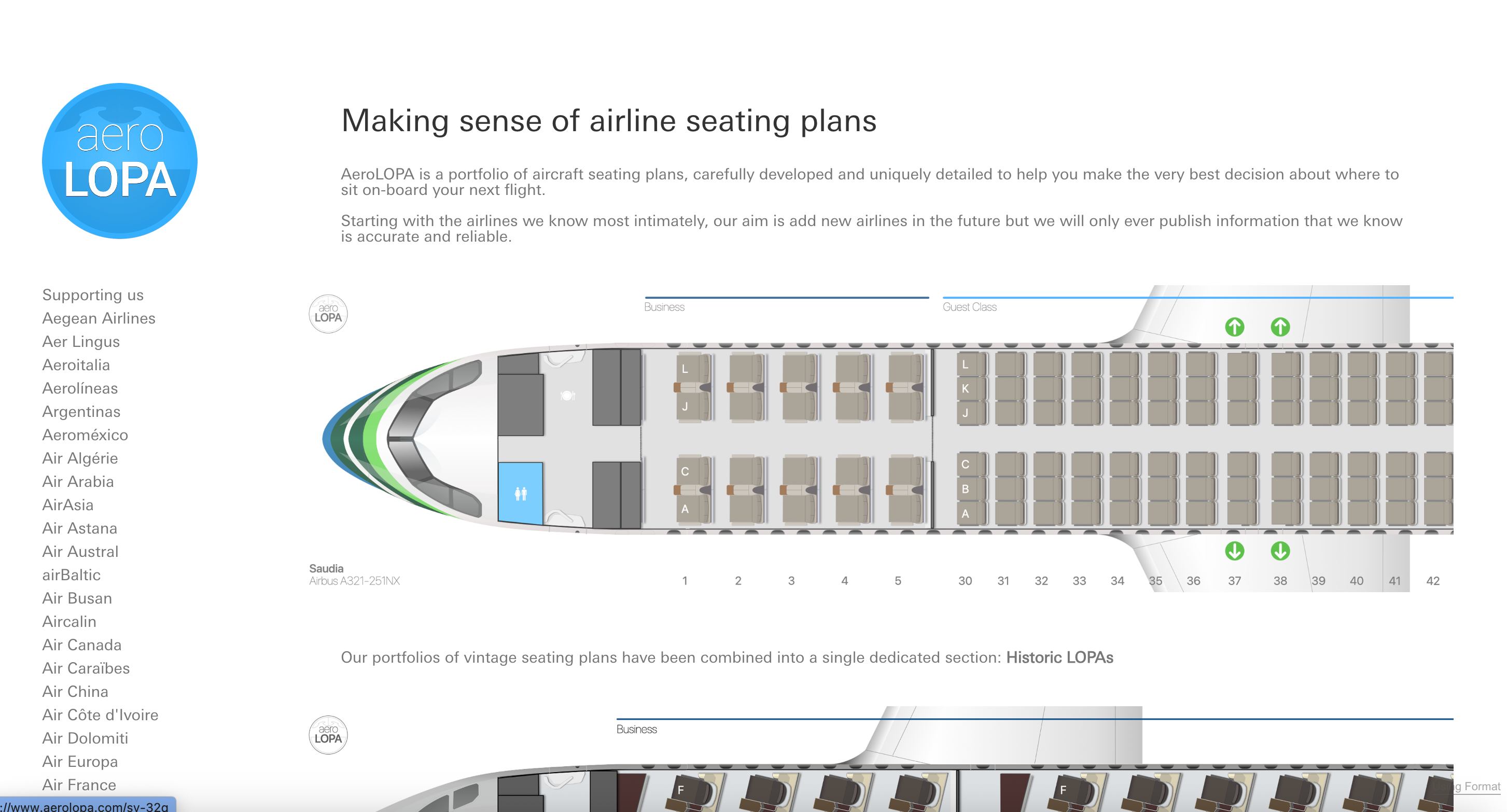 AeroLOPA landing page. 