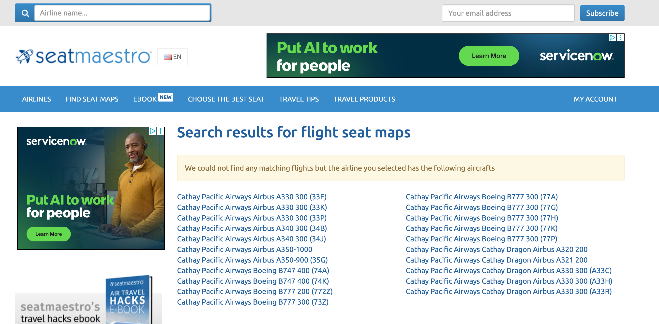 Seatmaestro search pages and seat maps.