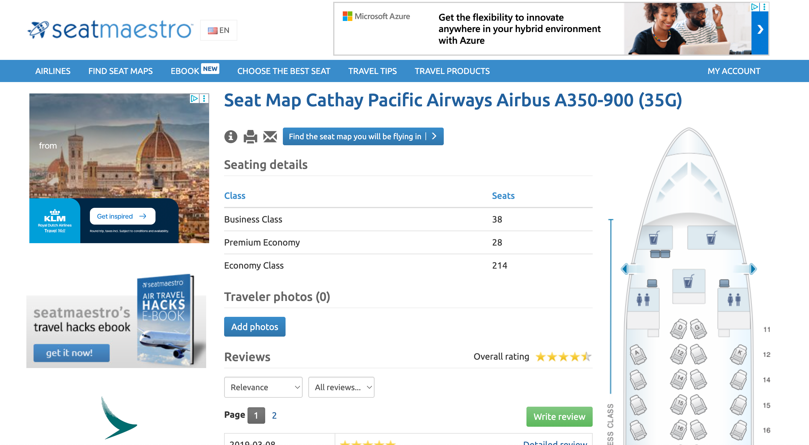 Seatmaestro search pages and seat maps.