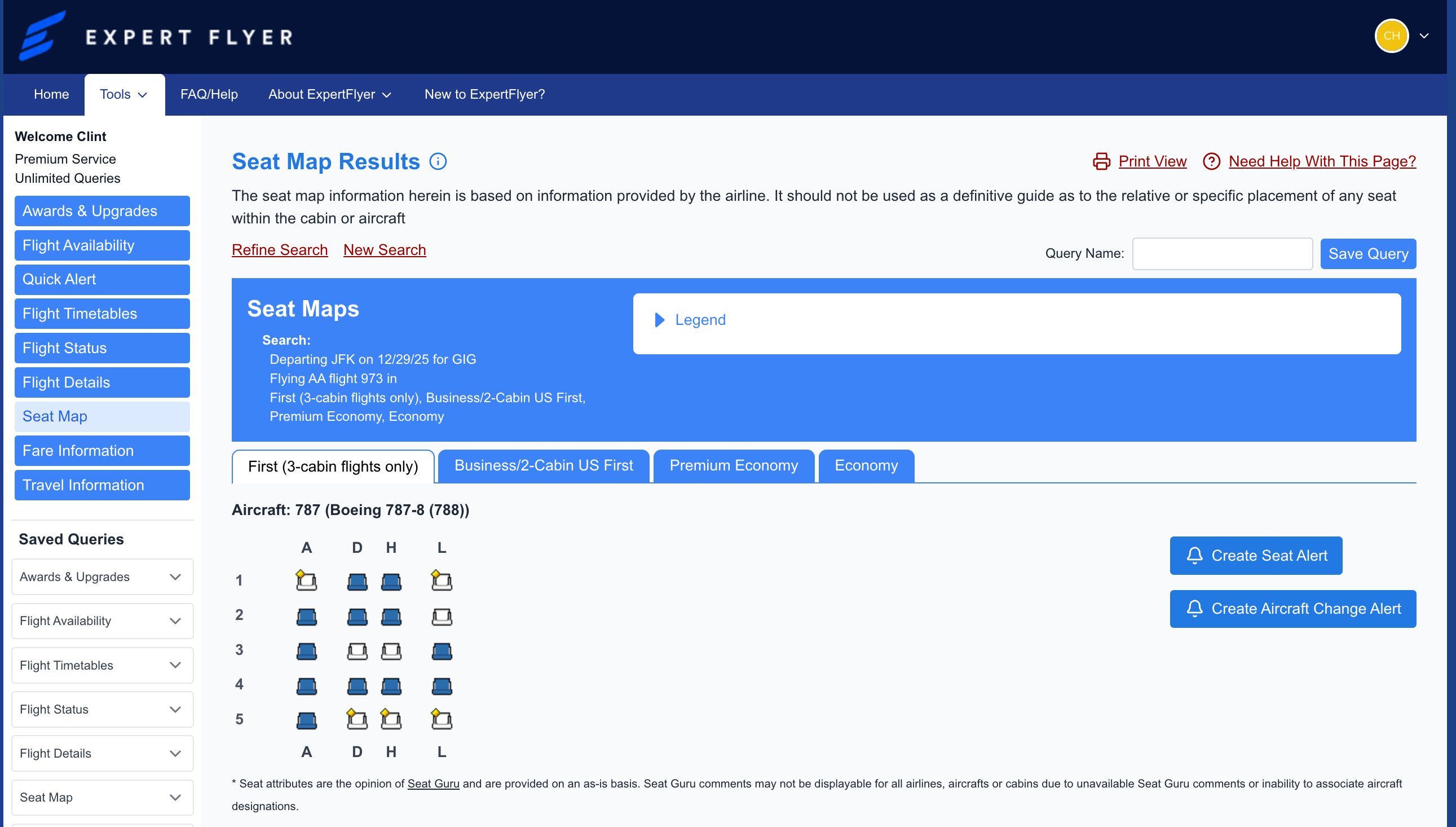 Expert Flyer screenshot