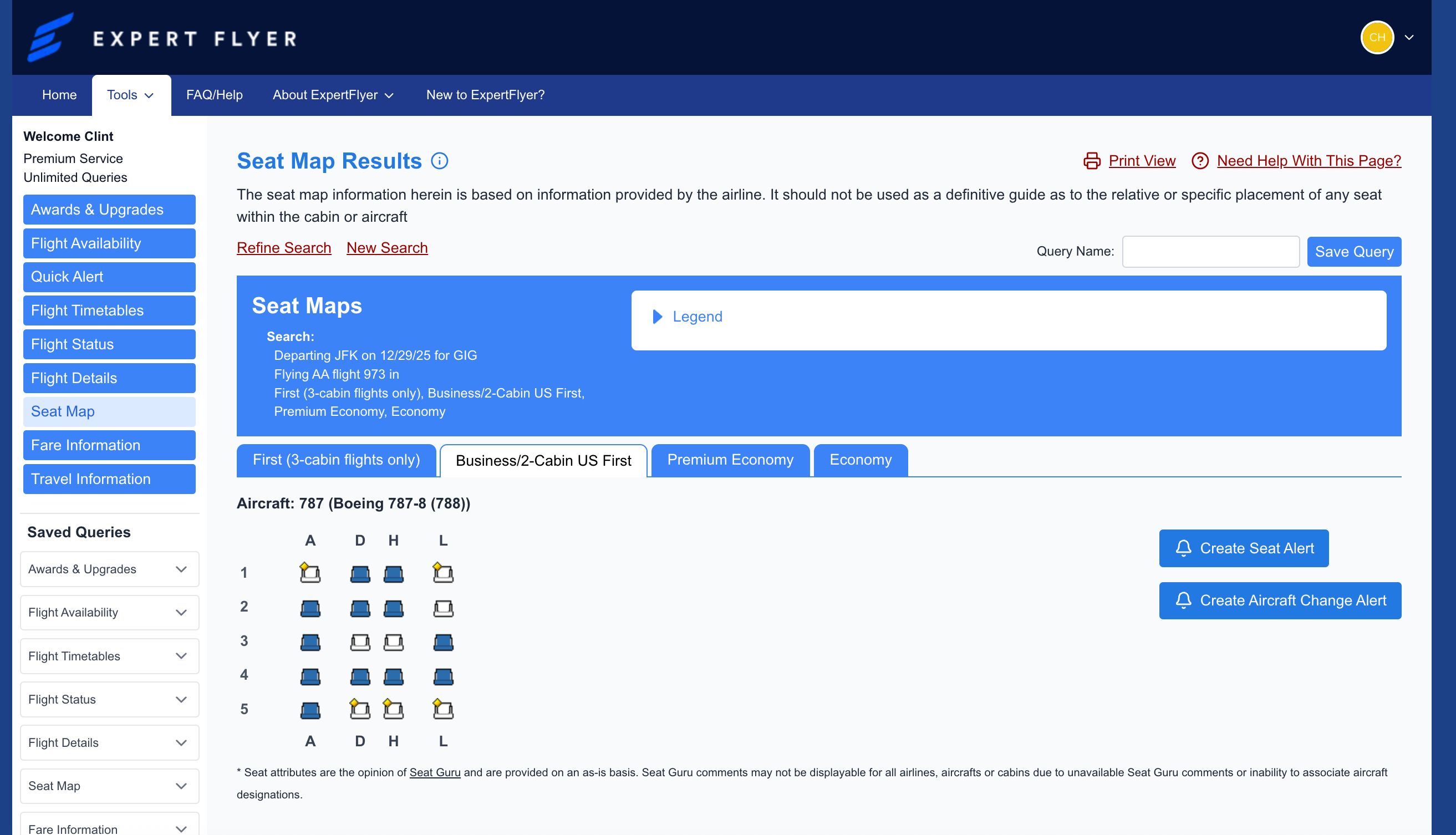 Expert Flyer screenshot