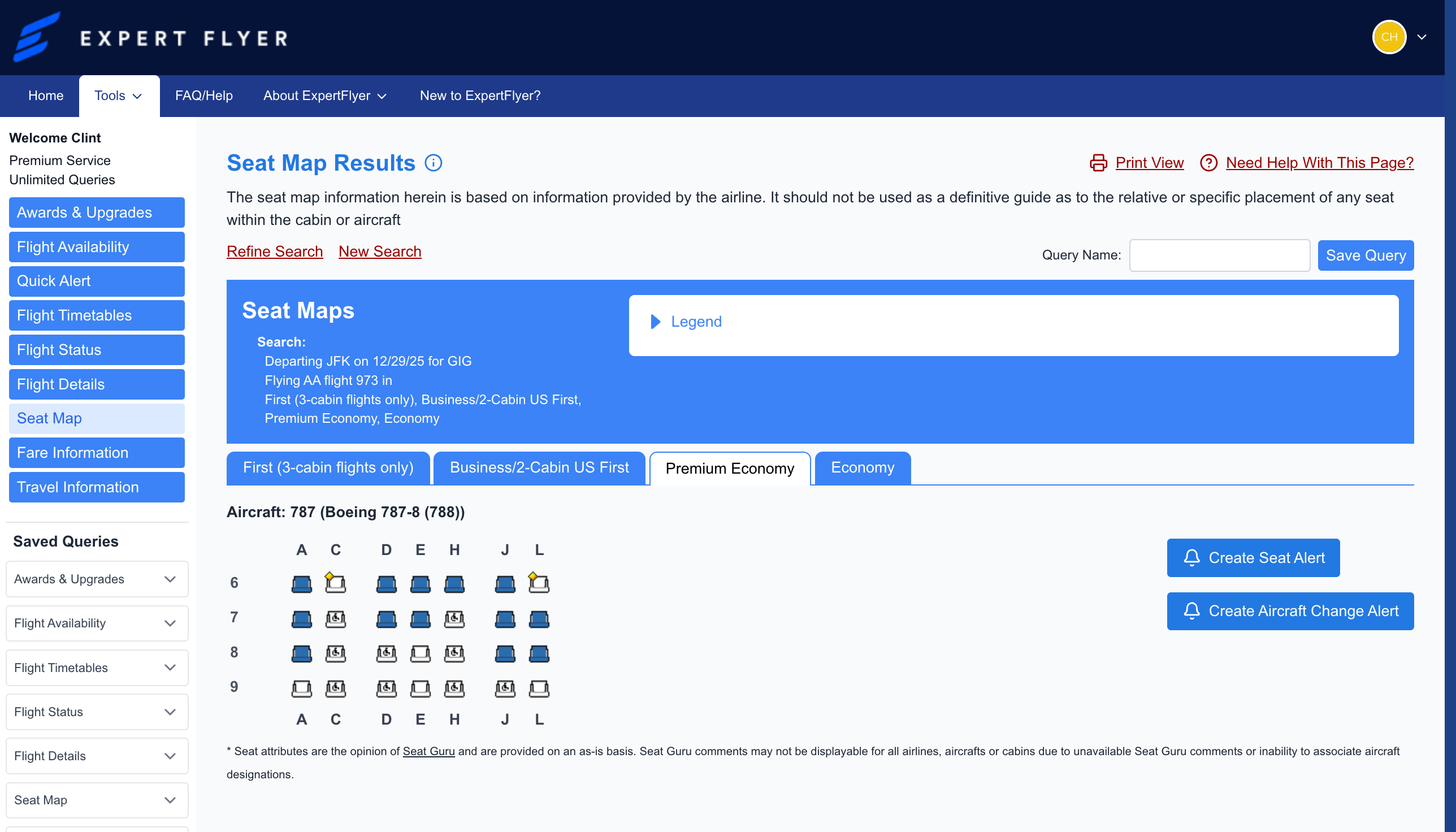 Expert Flyer screenshot