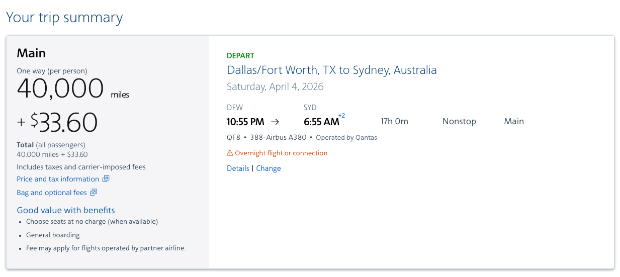 AAdvantage screenshot