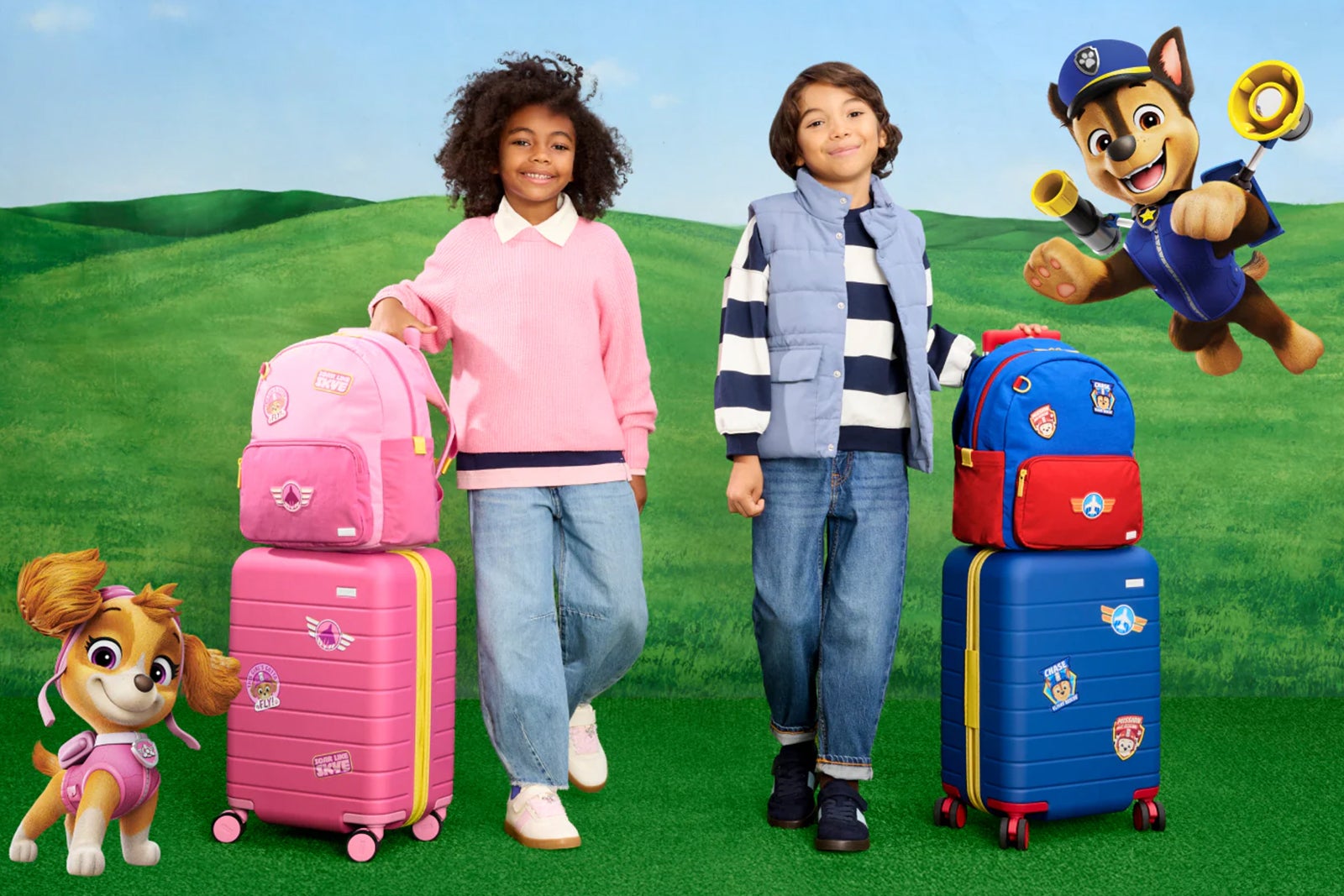 kids with suitcases