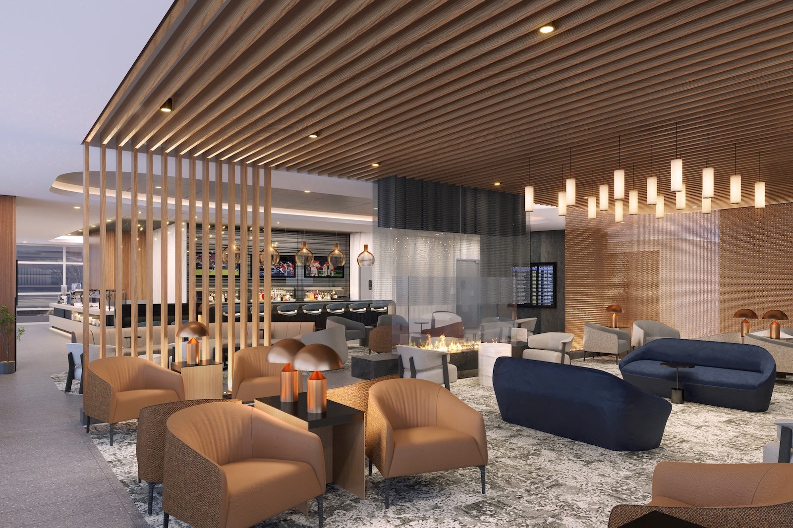 Rendering of new lounge space