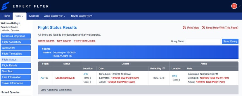 How to see why a flight was delayed with ExpertFlyer - The Points Guy
