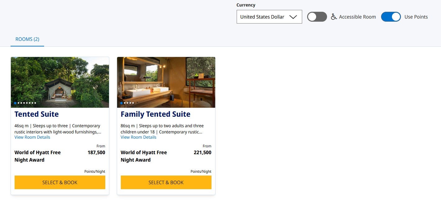 Booking a safari through Hyatt
