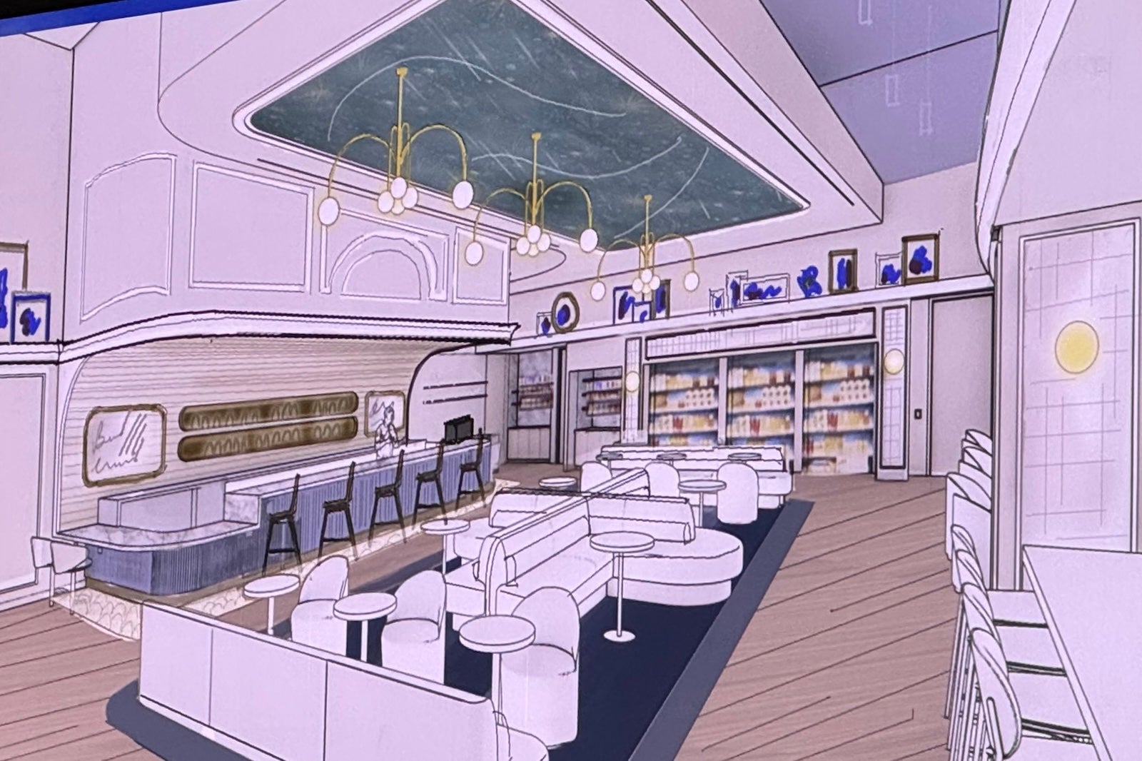 jetblue lounge sketch