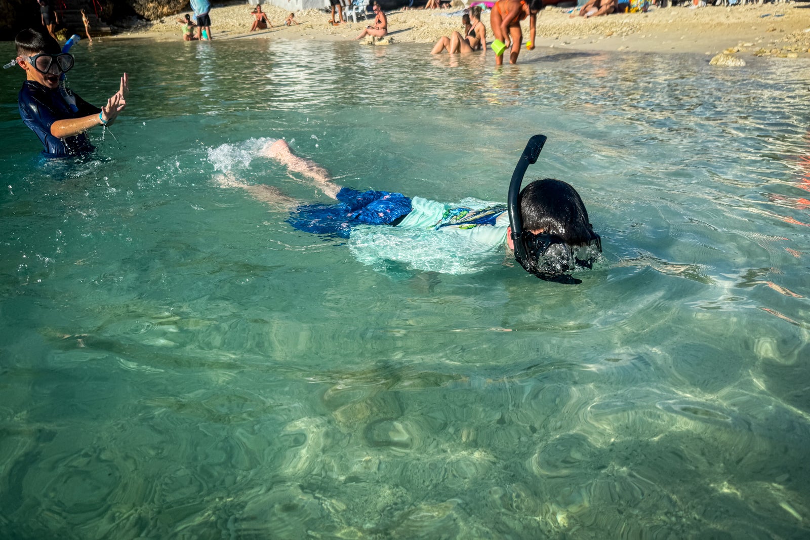 boy snorkeling
