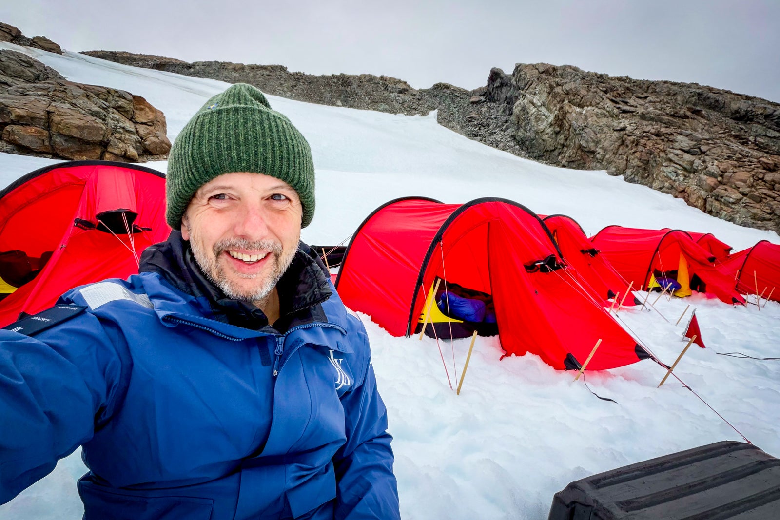 TPG's Gene Sloan camping on the ice in Antarctica.