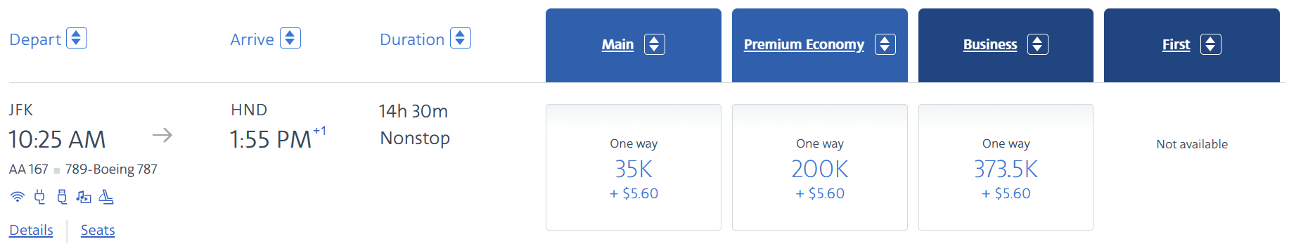 AA JFK-HND miles 4-6