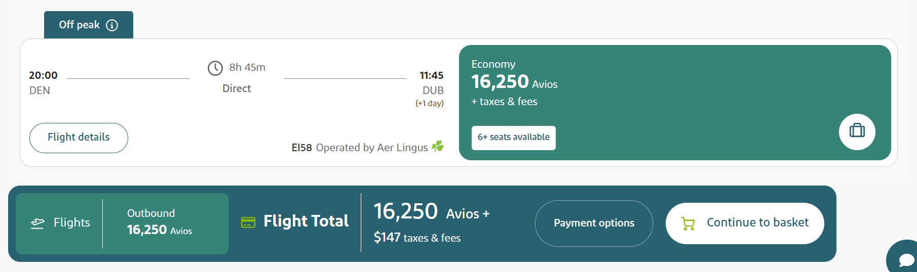 Aer Lingus DEN-DUB econ