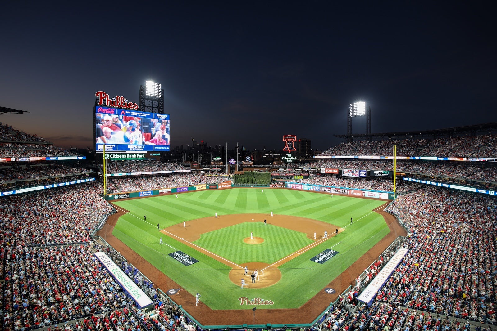 A general view of Citizens Bank Park during Game One of the National League Division Series presented by Booking.com between the Los Angeles Dodgers and the Philadelphia Phillies at Citizens Bank Park on Saturday, October 4, 2025 in Philadelphia, Pennsylvania.
